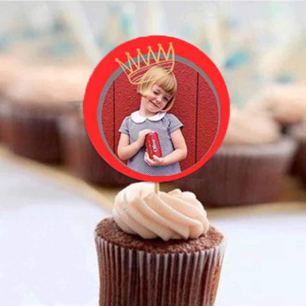 8Pcs Personalised Photo Cupcake Toppers