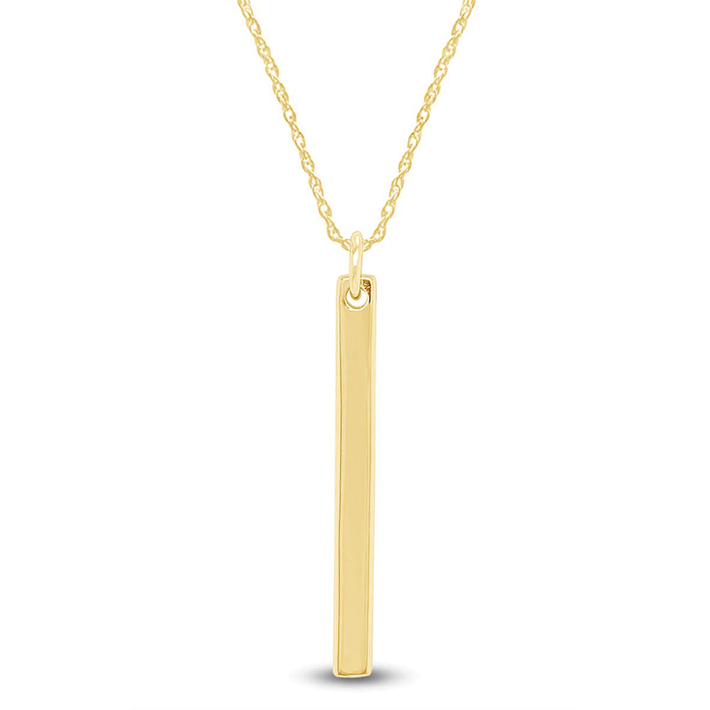 Personalised Vertical Engraved Name Bar Necklace