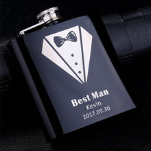 Load image into Gallery viewer, Personalised Engraved 6oz Hip Flask Set
