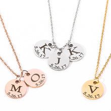 Load image into Gallery viewer, Personalised Date Name Initial Necklace
