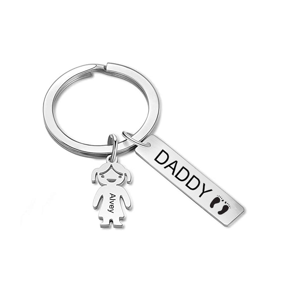 Personalised Names Engraved Doll Keychain