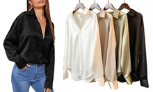 Load image into Gallery viewer, Women&#39;s Satin Silky Shirt
