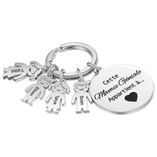 Load image into Gallery viewer, Personalised Names Engraved Doll Keychain
