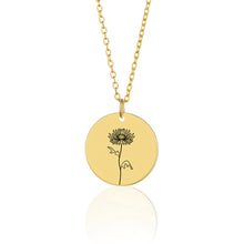 Load image into Gallery viewer, Engraved Name Carnation Flower Necklace with Box
