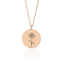 Load image into Gallery viewer, Engraved Name Carnation Flower Necklace with Box
