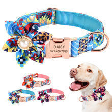 Load image into Gallery viewer, Personalized Gold Buckle Floral Pet Collar
