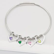 Load image into Gallery viewer, Heart Charm of Birthstone Bracelet
