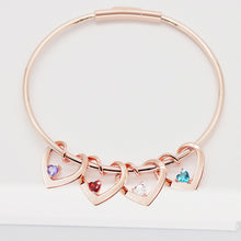 Load image into Gallery viewer, Heart Charm of Birthstone Bracelet
