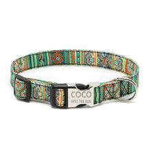 Load image into Gallery viewer, Personalised Ethnic Floral Dog Collar
